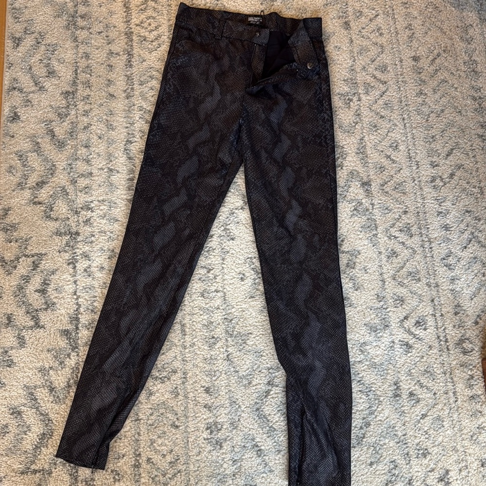 Zara snakeskin leather leggings